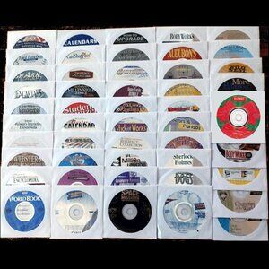 200 MISC CD-ROM LOT1-4 - PC Software Lot CLEARANCE -NEW or LIKE NEW in Sleeve